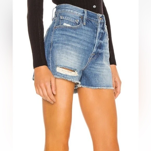 NWT Frame Shorts Blue Denim Heritage Le Vintage Short Distressed Size 26